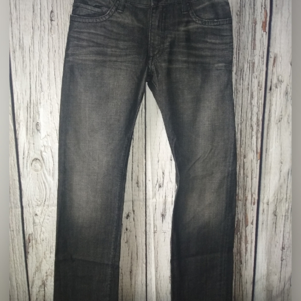 Robin's Jean Black Harley Studded Leather Flap Back Pocket Straight Denim Jeans